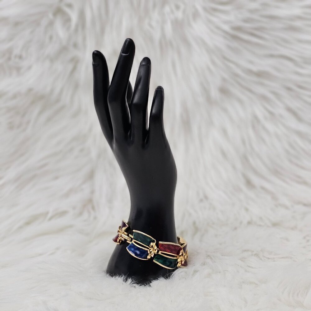 💥Premier Designs Enamel Gold Tone Multi Color Bracelet